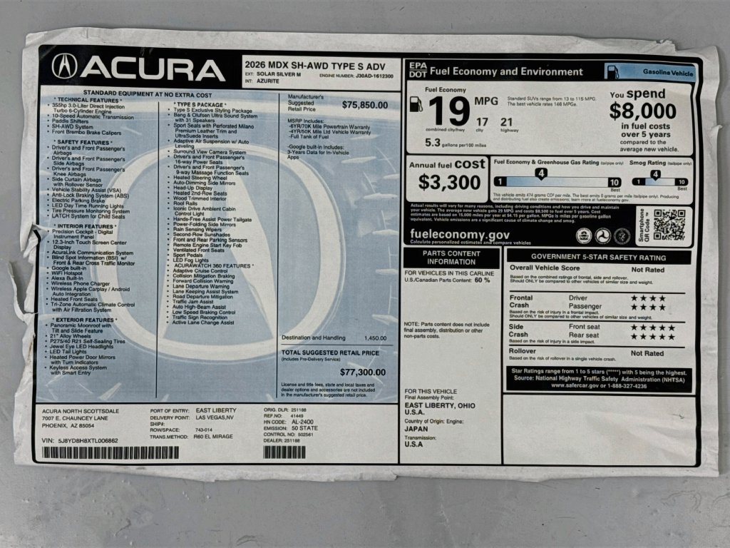 New 2026 Acura MDX Type S w/ Advance Package AWD/4WD image 9