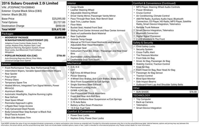 Used 2016 Subaru Crosstrek 2.0i Limited image 6