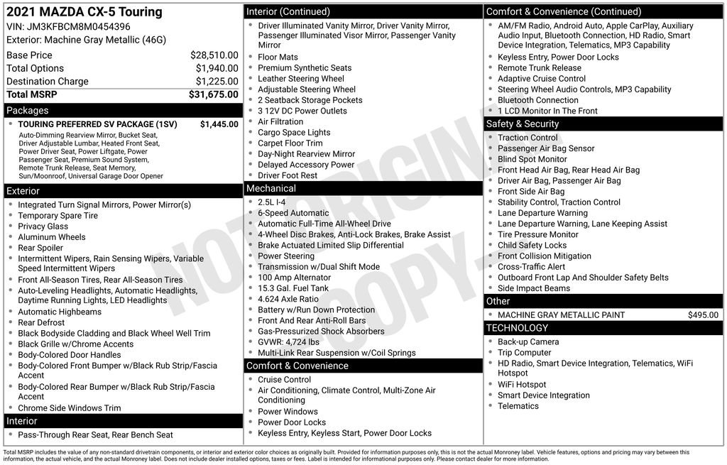 Used 2021 MAZDA CX-5 Touring w/ Touring Preferred SV Package image 31