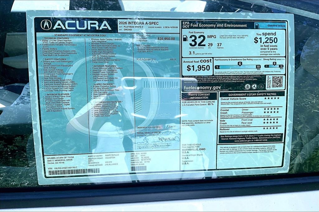 New 2026 Acura Integra A-Spec FWD image 30