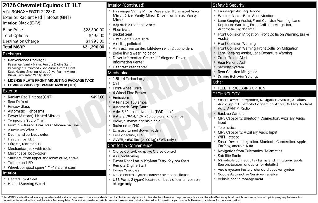 Used 2026 Chevrolet Equinox LT FWD image 2