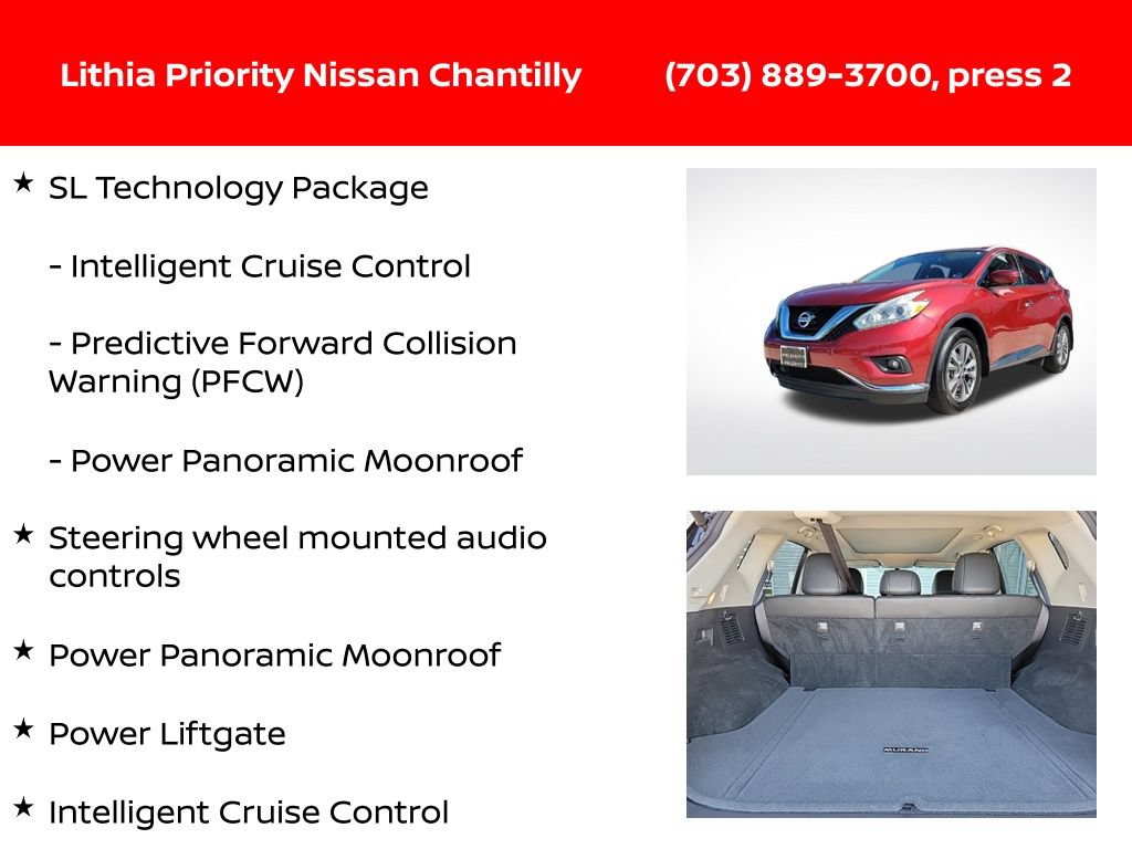 Used 2016 Nissan Murano SL w/ SL Technology Package AWD/4WD image 12