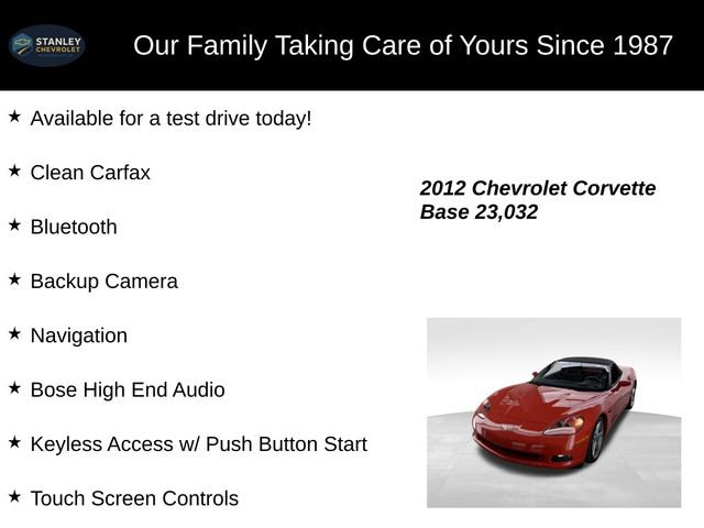 Used 2012 Chevrolet Corvette Convertible w/ 3LT Preferred Equipment Group image 9