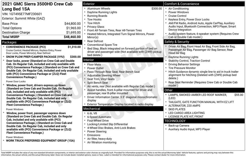 Certified 2021 GMC Sierra 3500 4x4 Crew Cab w/ Convenience Package image 34