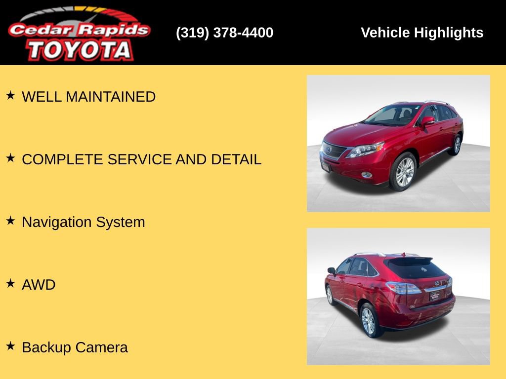 Used 2011 Lexus RX 450h AWD w/ Premium Pkg image 8