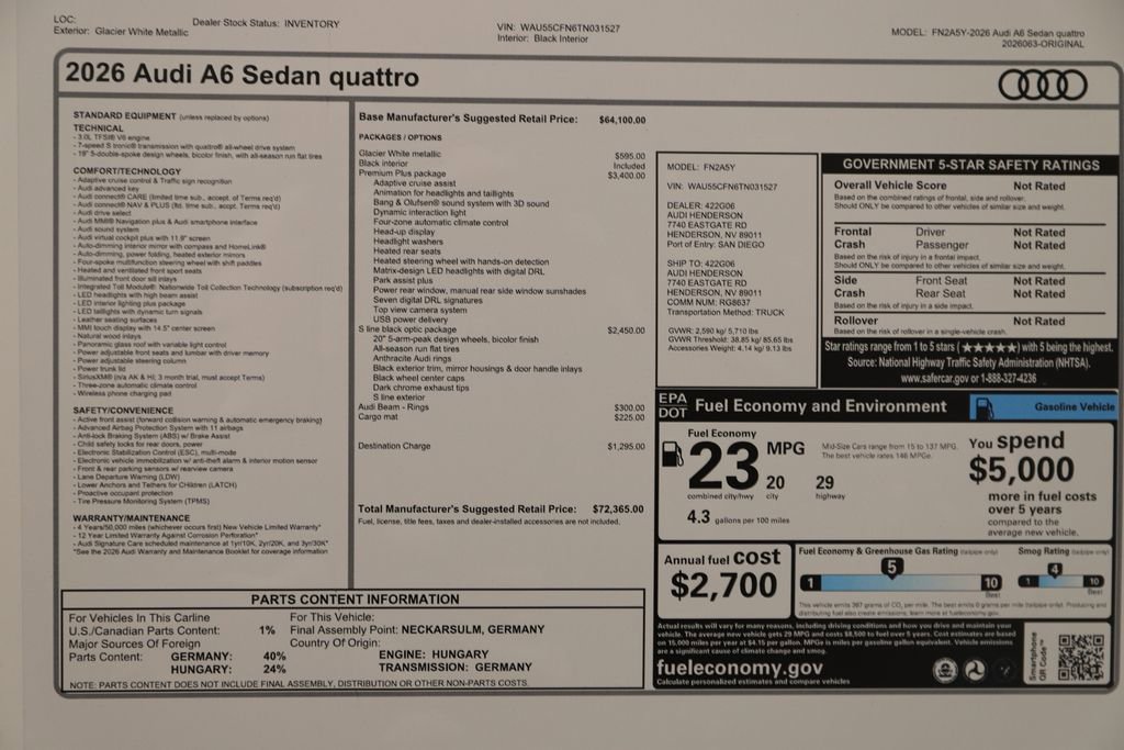 New 2026 Audi A6 Premium Plus image 31