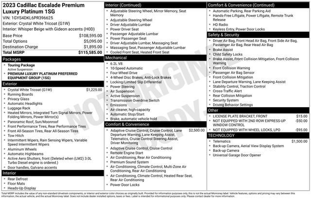 Certified 2023 Cadillac Escalade Premium Luxury Platinum AWD/4WD image 47
