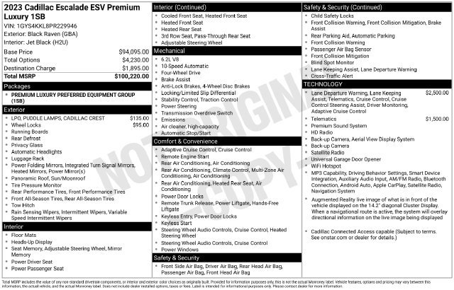 Used 2023 Cadillac Escalade ESV Premium Luxury AWD/4WD image 21