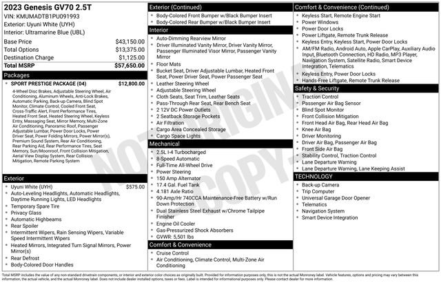 Used 2023 Genesis GV70 2.5T w/ Sport Prestige Package image 10