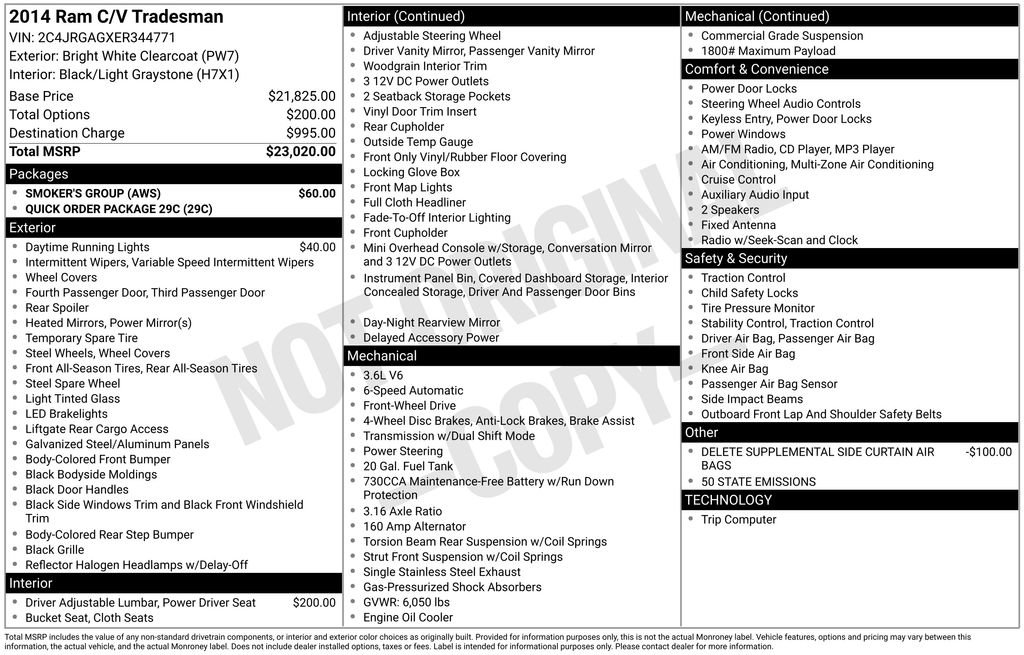 Used 2014 RAM C/V Tradesman FWD image 36