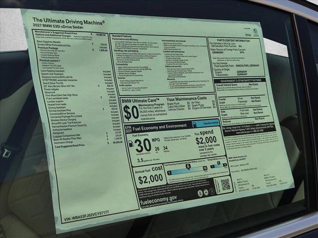 New 2027 BMW 530i xDrive w/ Premium Package AWD/4WD image 18