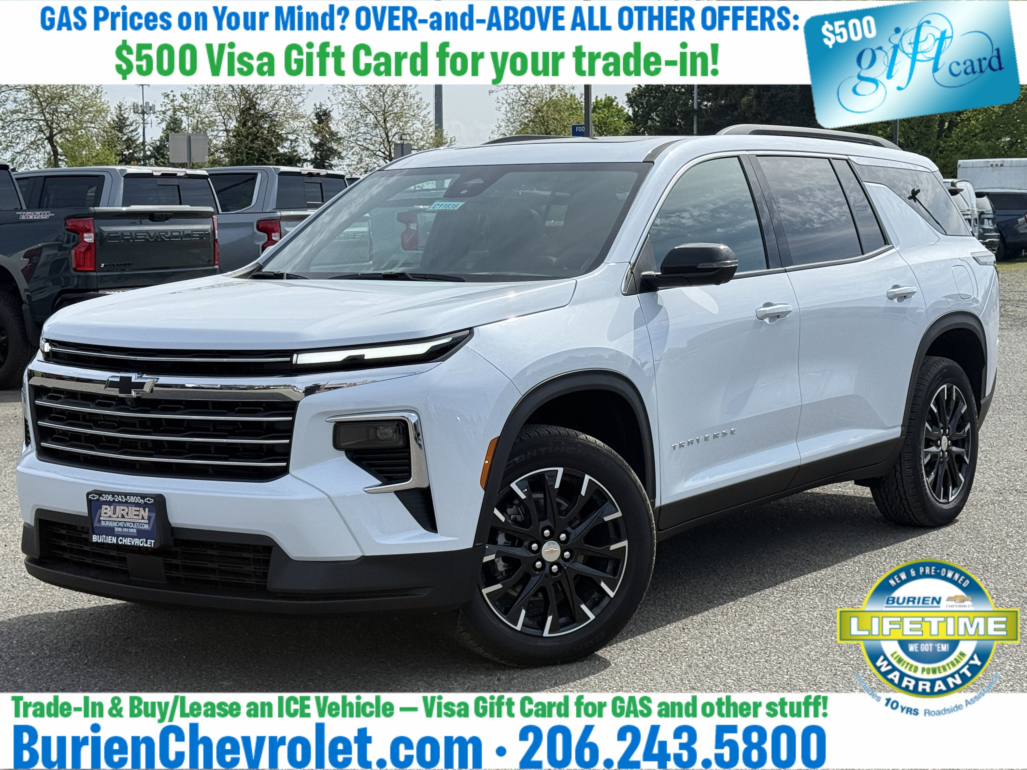 New 2026 Chevrolet Traverse LT w/ Sun and Wheel Package AWD/4WD image 1