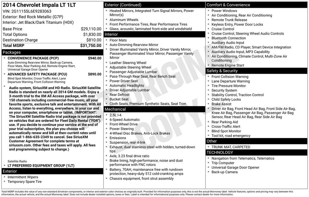 Used 2014 Chevrolet Impala LT w/ Convenience Package FWD image 12