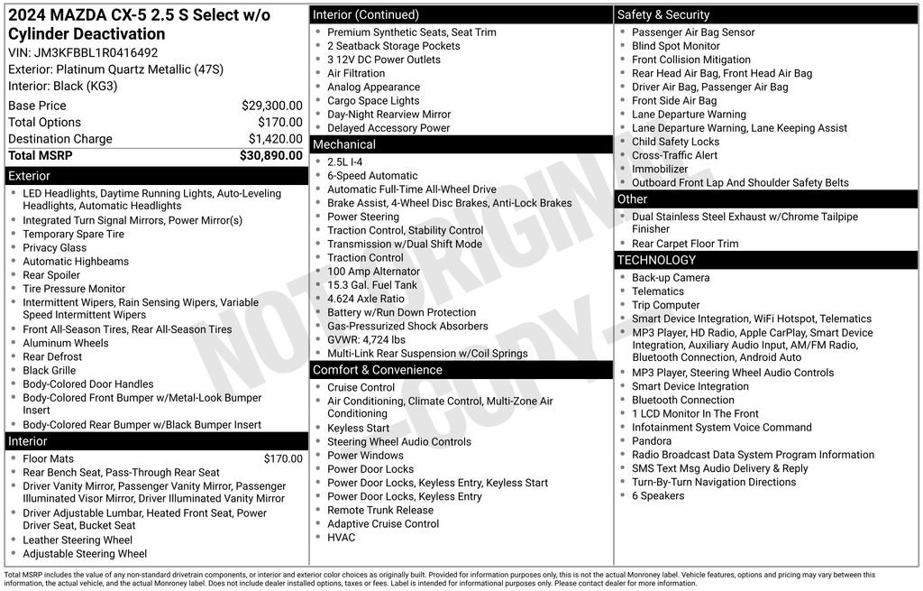 Used 2024 MAZDA CX-5 AWD 2.5 S w/ Select Package image 5