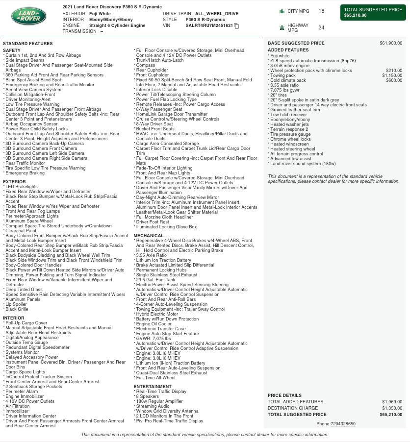 Used 2021 Land Rover Discovery S R-Dynamic image 2