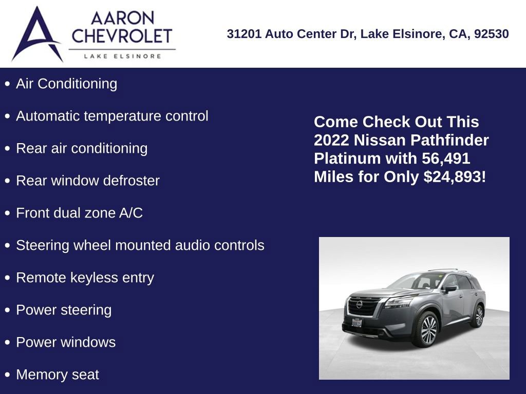 Used 2022 Nissan Pathfinder Platinum w/ Cargo Package image 10