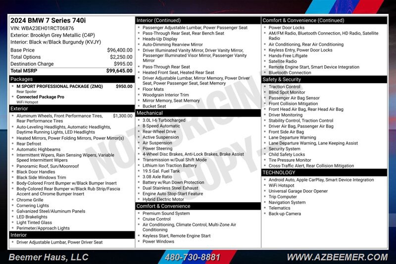 Used 2024 BMW 740i w/ M Sport Professional Package RWD image 3