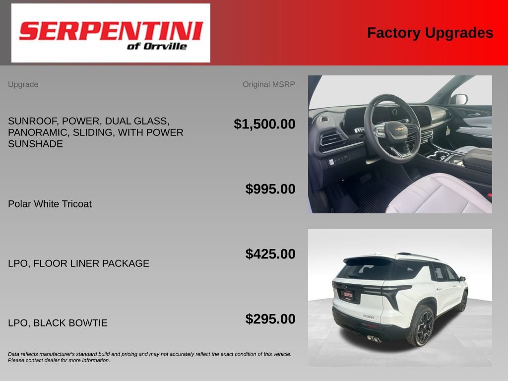 New 2026 Chevrolet Traverse High Country w/ LPO, Floor Liner Package AWD/4WD image 6
