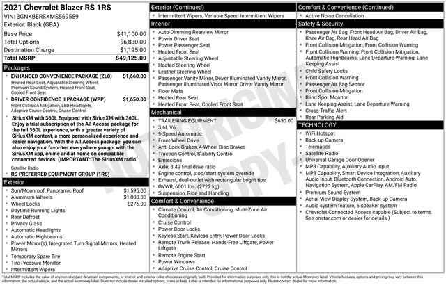 Used 2021 Chevrolet Blazer RS w/ Enhanced Convenience Package FWD image 8