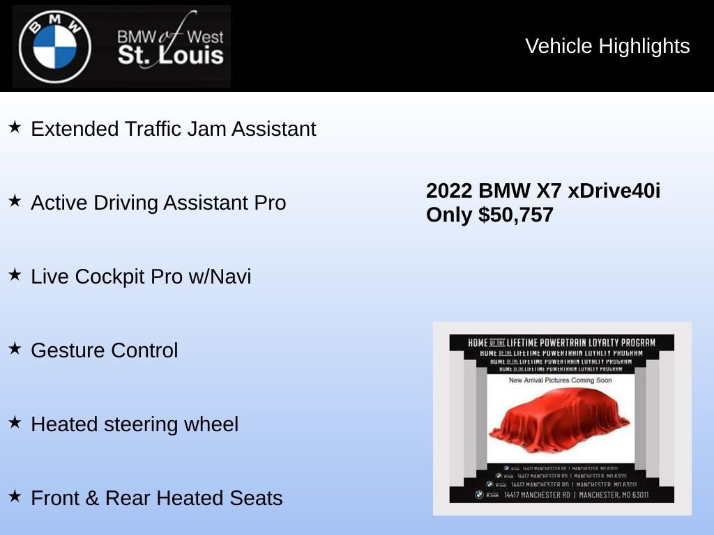 Used 2022 BMW X7 xDrive40i w/ Premium Package image 24