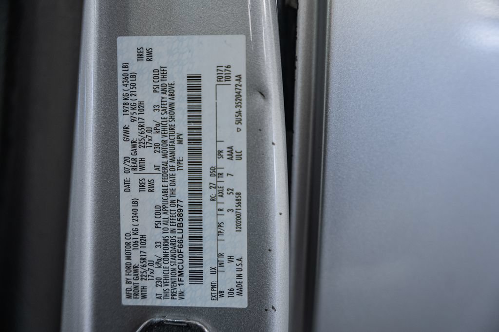 Certified 2020 Ford Escape S FWD image 34