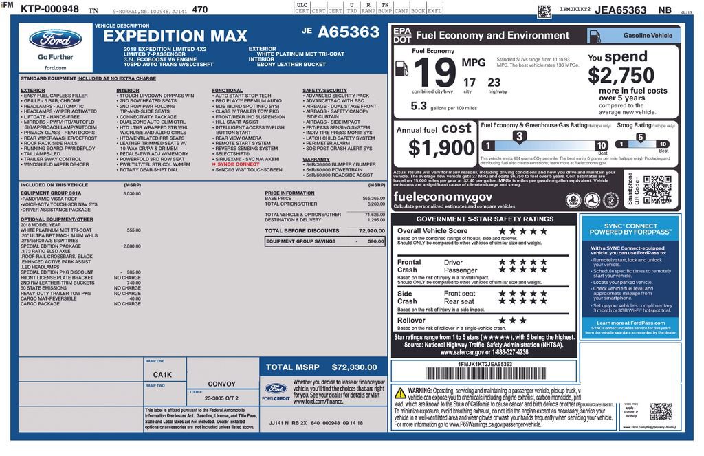 Used 2018 Ford Expedition Max Limited w/ Equipment Group 301A RWD image 27