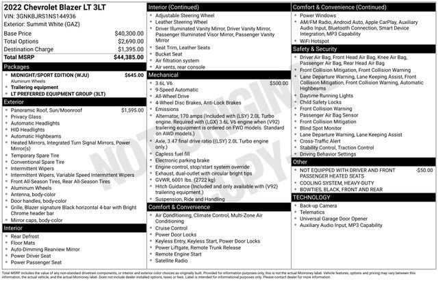 Used 2022 Chevrolet Blazer LT w/ Midnight/Sport Edition image 18