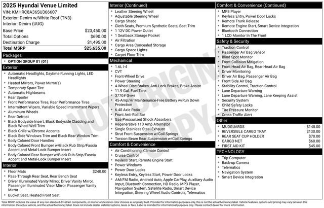 Used 2025 Hyundai Venue Limited image 35