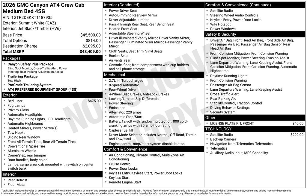 New 2026 GMC Canyon AT4 AWD/4WD image 49