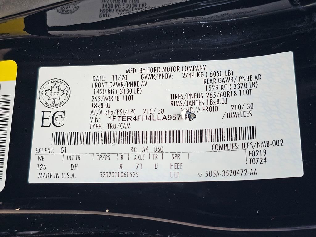 Used 2020 Ford Ranger Lariat w/ Equipment Group 501A Mid image 30