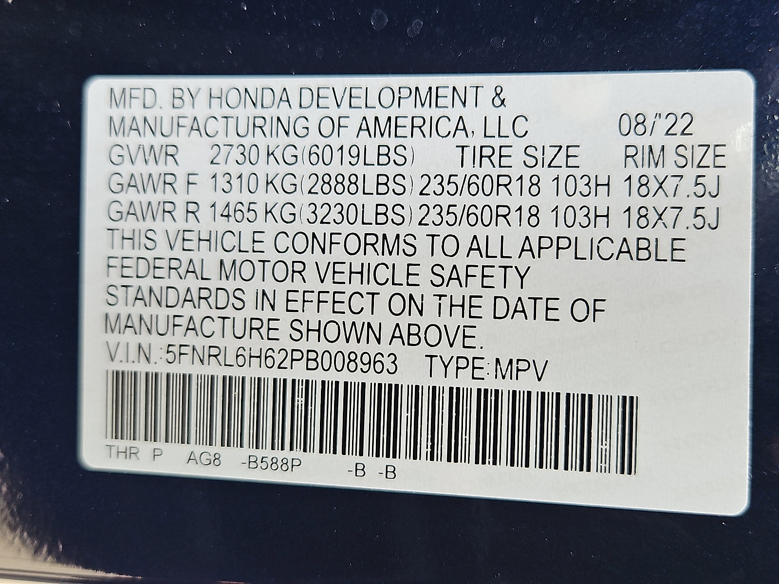 Certified 2023 Honda Odyssey EX-L image 28