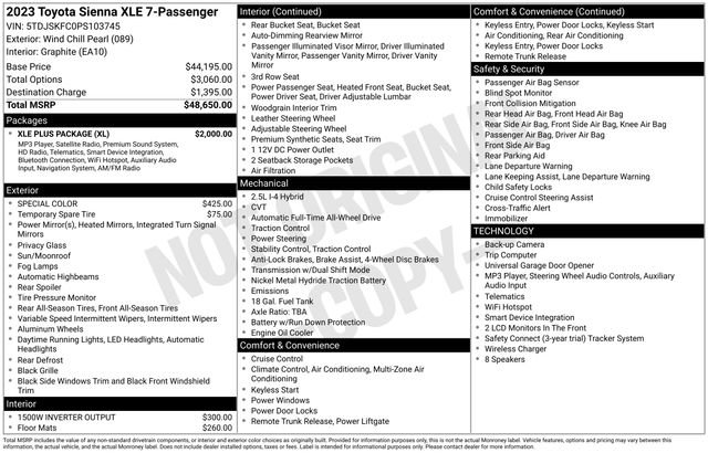 Used 2023 Toyota Sienna XLE w/ XLE Plus Package AWD/4WD image 12