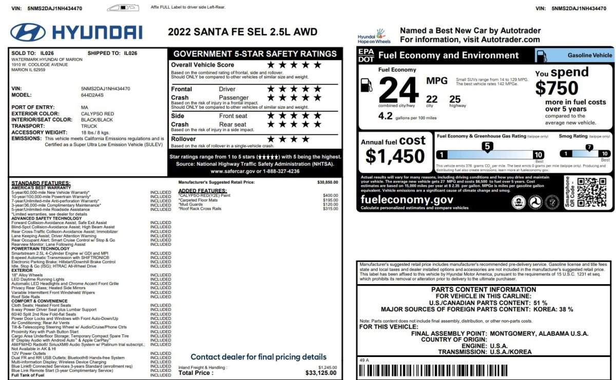 Used 2022 Hyundai Santa Fe SEL image 16