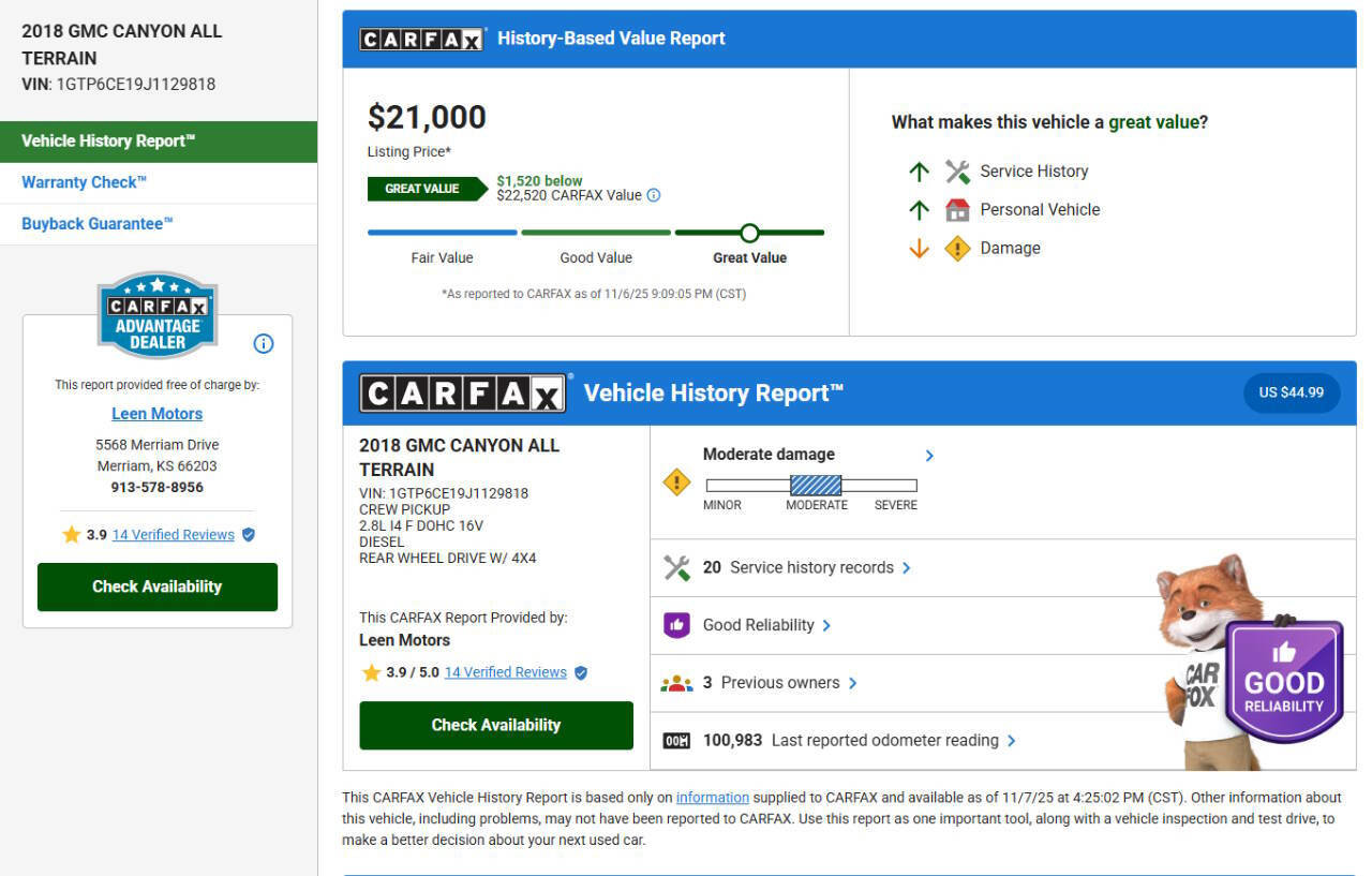 Used 2018 GMC Canyon All Terrain w/ Trailering Package image 2