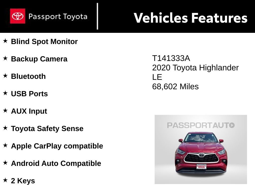Used 2020 Toyota Highlander LE AWD/4WD image 10