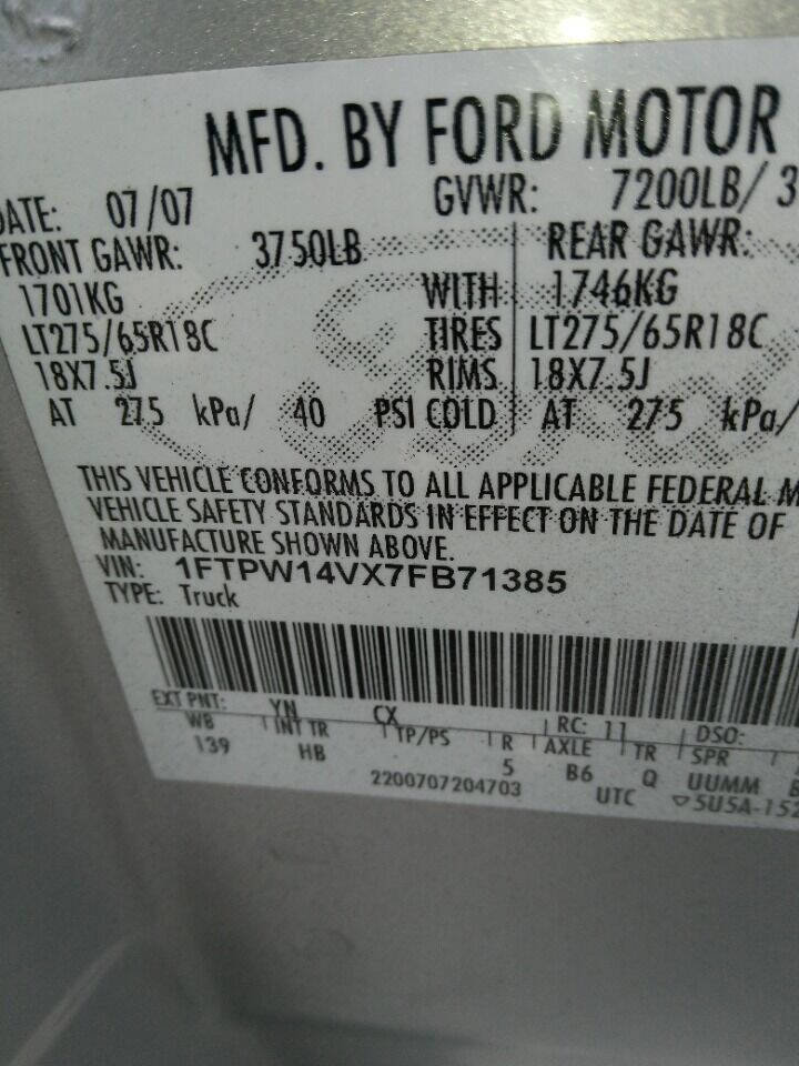 Used 2007 Ford F150 FX4 image 8