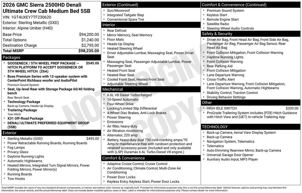 New 2026 GMC Sierra 2500 Denali Ultimate image 48