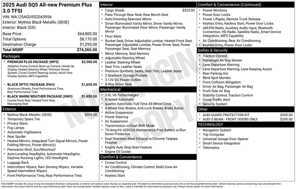 Certified 2025 Audi SQ5 Premium Plus w/ Premium Plus Package image 77