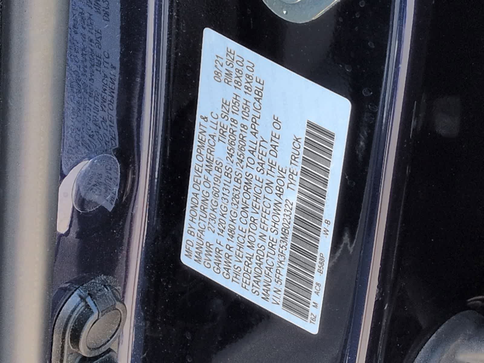 Used 2021 Honda Ridgeline RTL image 38