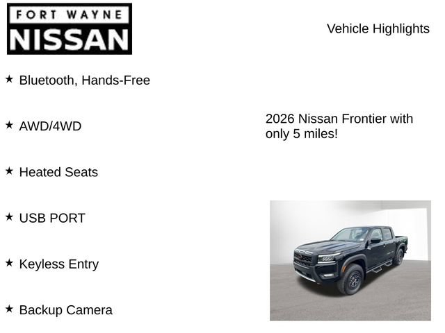 New 2026 Nissan Frontier PRO-4X w/ Tow Package AWD/4WD image 8