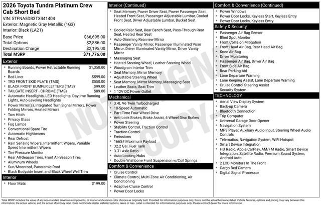 New 2026 Toyota Tundra Platinum AWD/4WD image 4