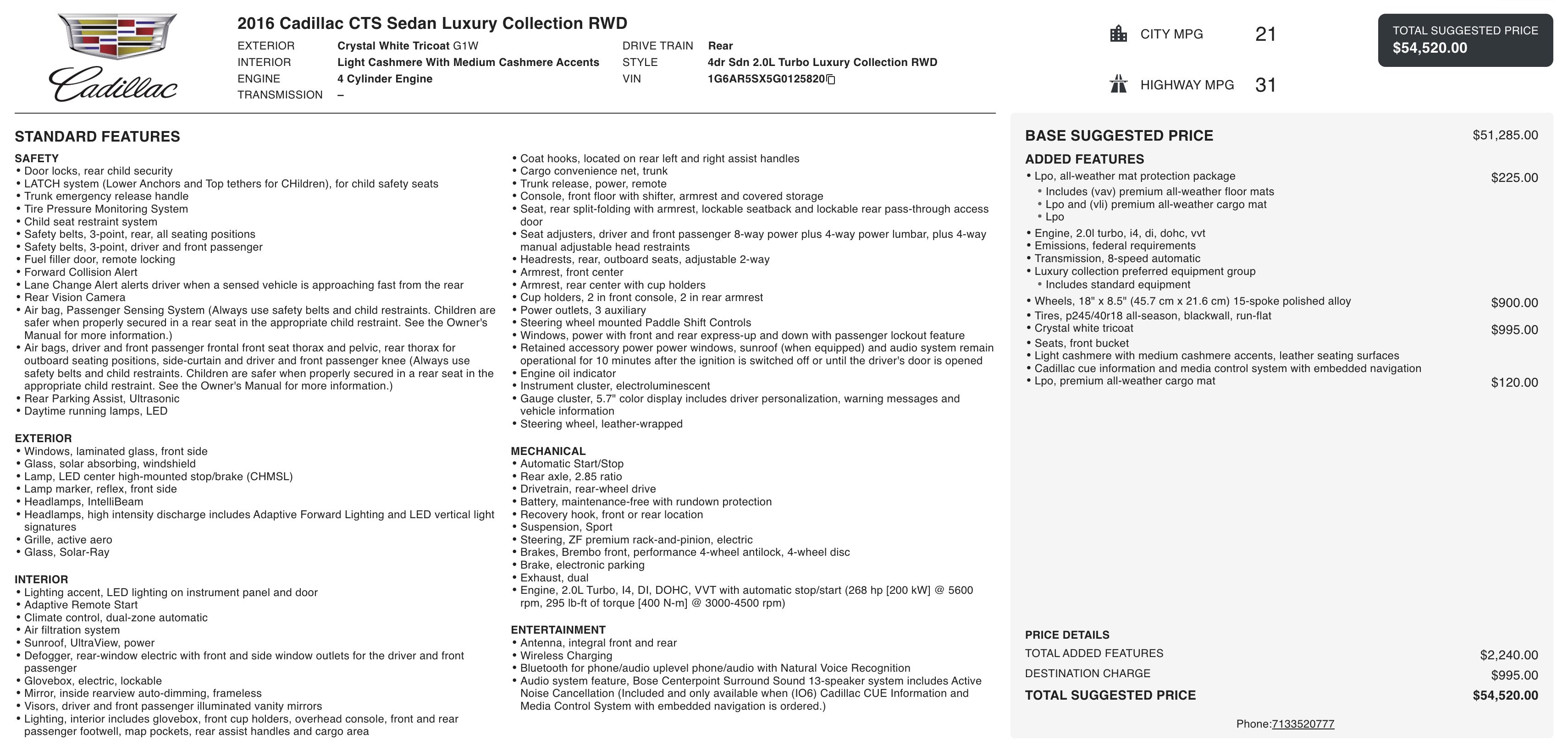 Used 2016 Cadillac CTS Luxury image 2