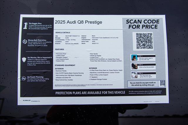 Certified 2025 Audi Q8 Prestige w/ Prestige Package AWD/4WD image 30