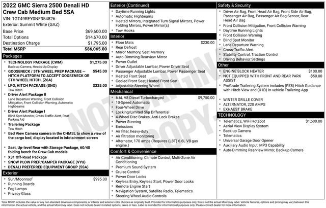 Used 2022 GMC Sierra 2500 Denali w/ Technology Package image 80