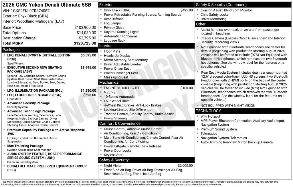 New 2026 GMC Yukon Denali Ultimate AWD/4WD image 5
