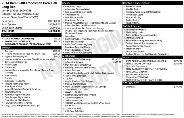 Used 2014 RAM 3500 Tradesman w/ Cold Weather Group image 12