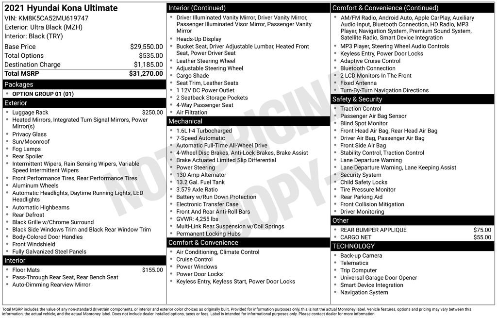 Used 2021 Hyundai Kona Ultimate image 17