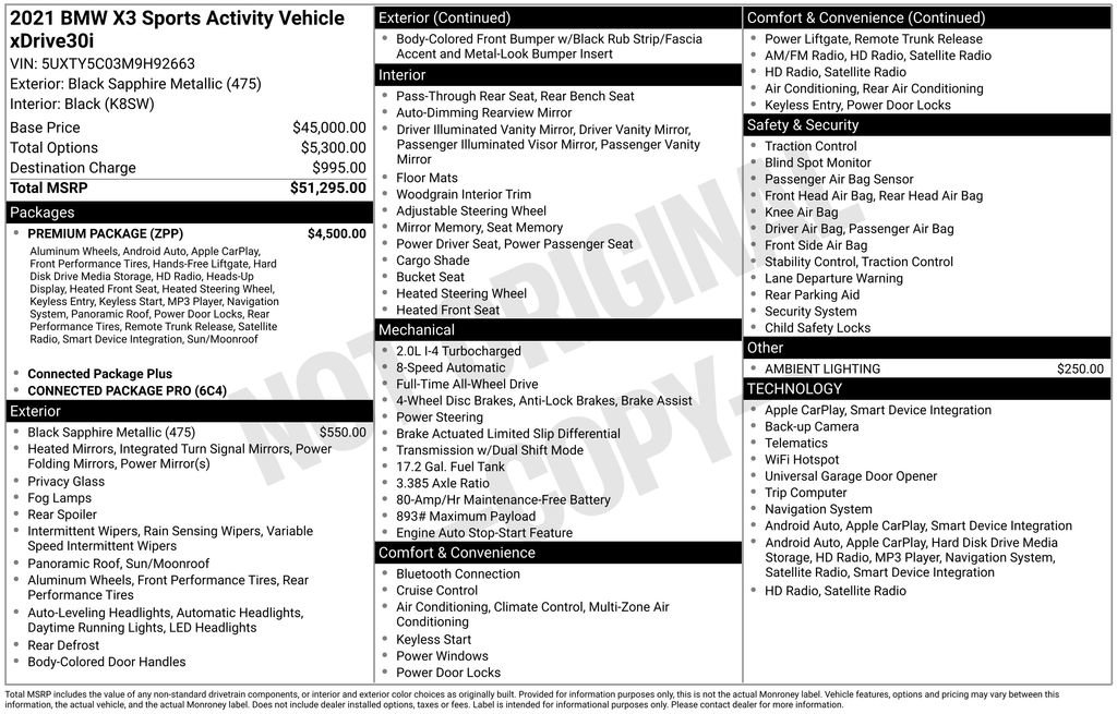 Used 2021 BMW X3 xDrive30i w/ Premium Package image 11