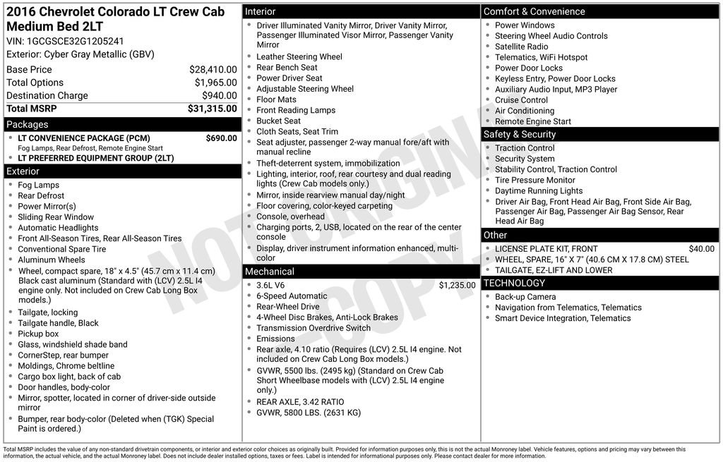 Used 2016 Chevrolet Colorado LT w/ LT Convenience Package image 13