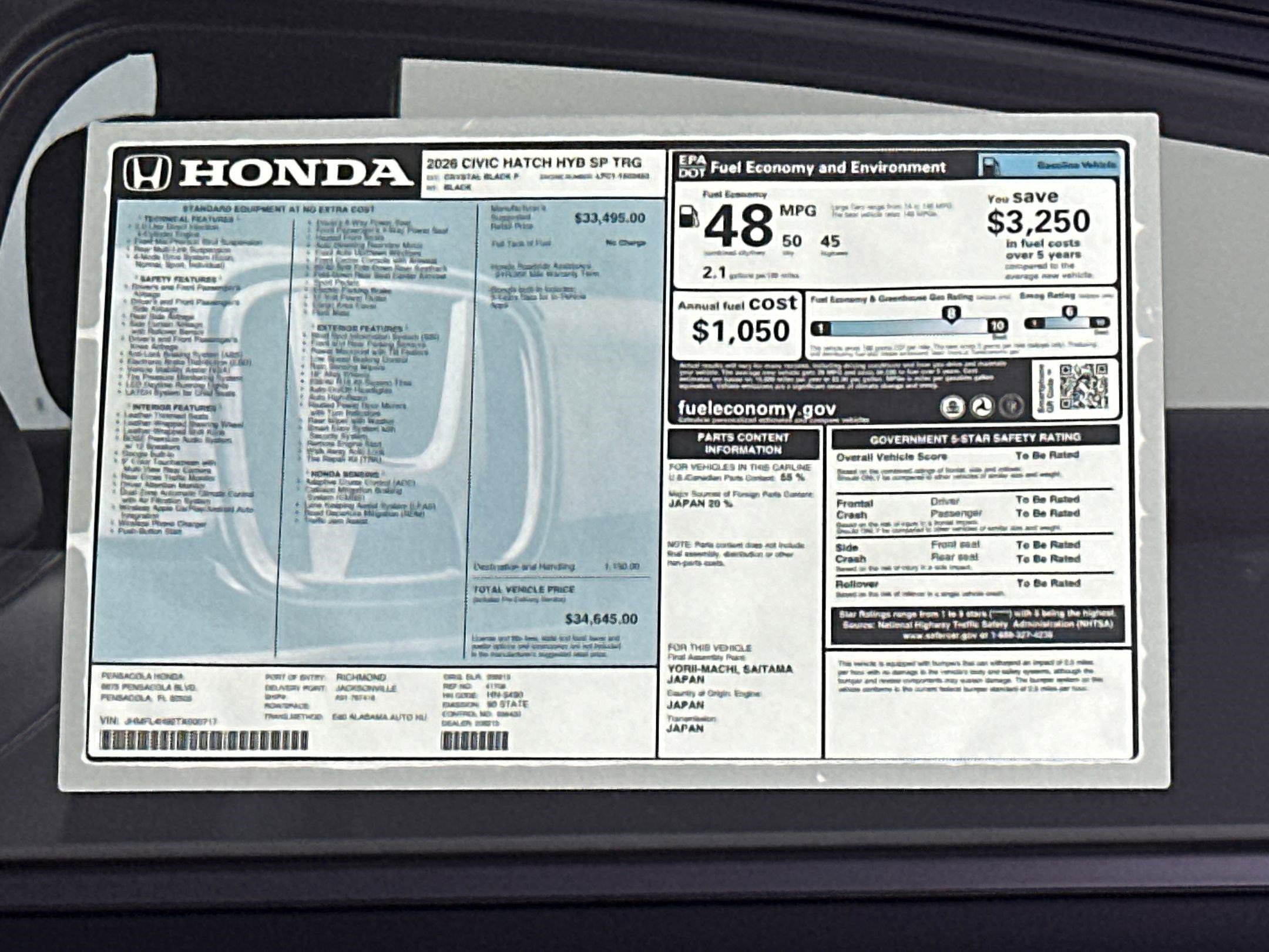 New 2026 Honda Civic Sport Touring image 21